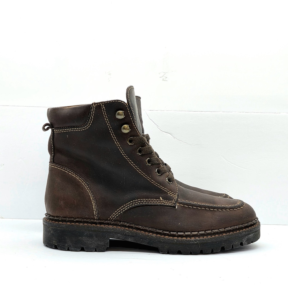 Americana Workwear J.Crew Leather Moc Toe Boots Men’s 7H Wide Made in Italy